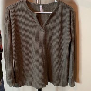 Waffle textured sweater